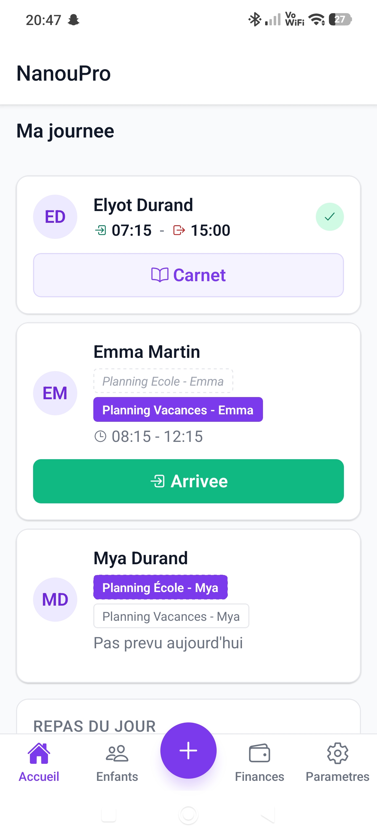 NanouPro - Tableau de bord